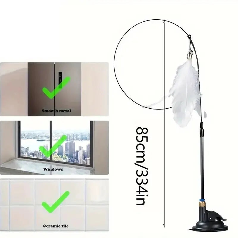 Feather Chime Wand Interactive Cat Teaser Toy