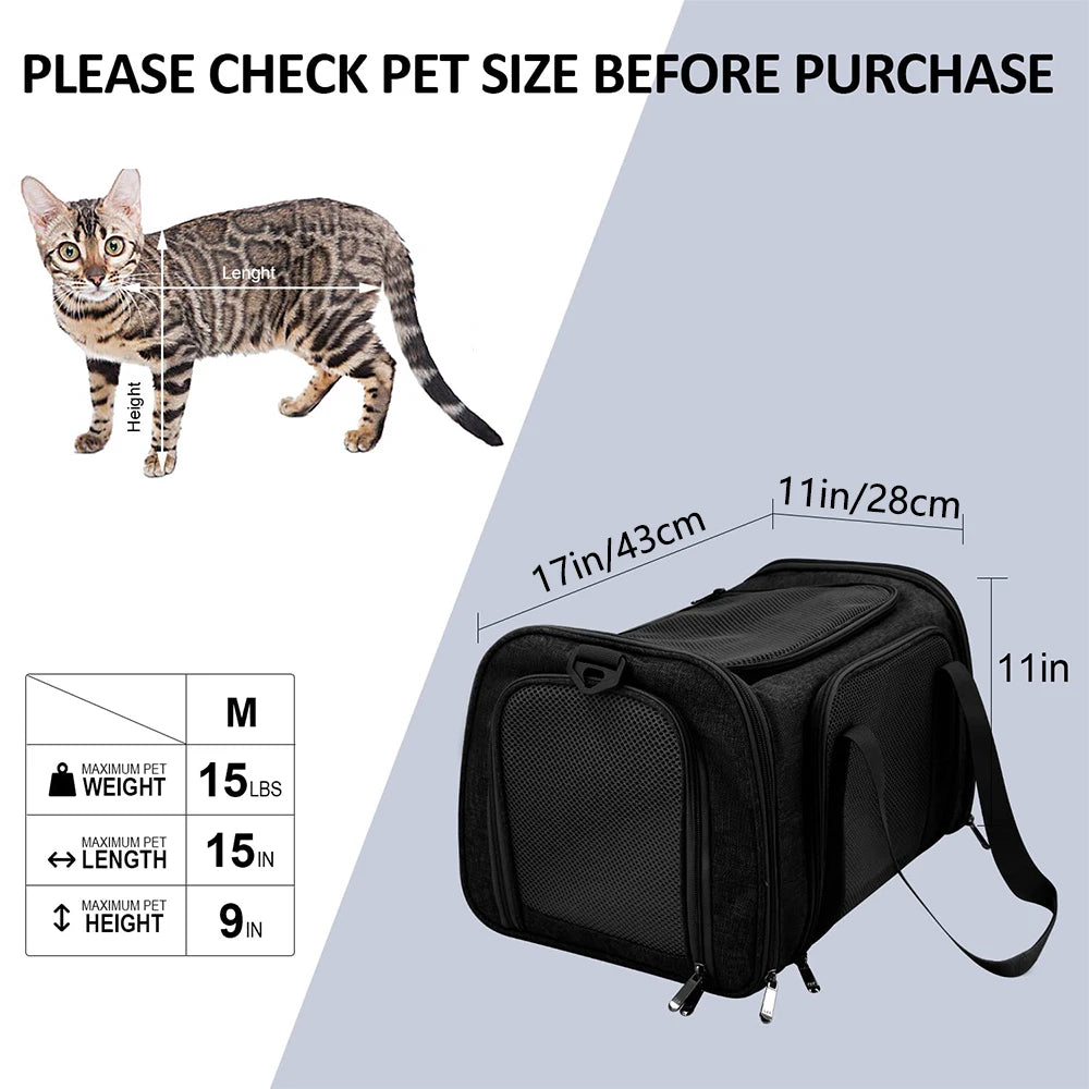 Cozy Cabin Pet Bag Comfortable Travel Carrier for Dogs & Cats