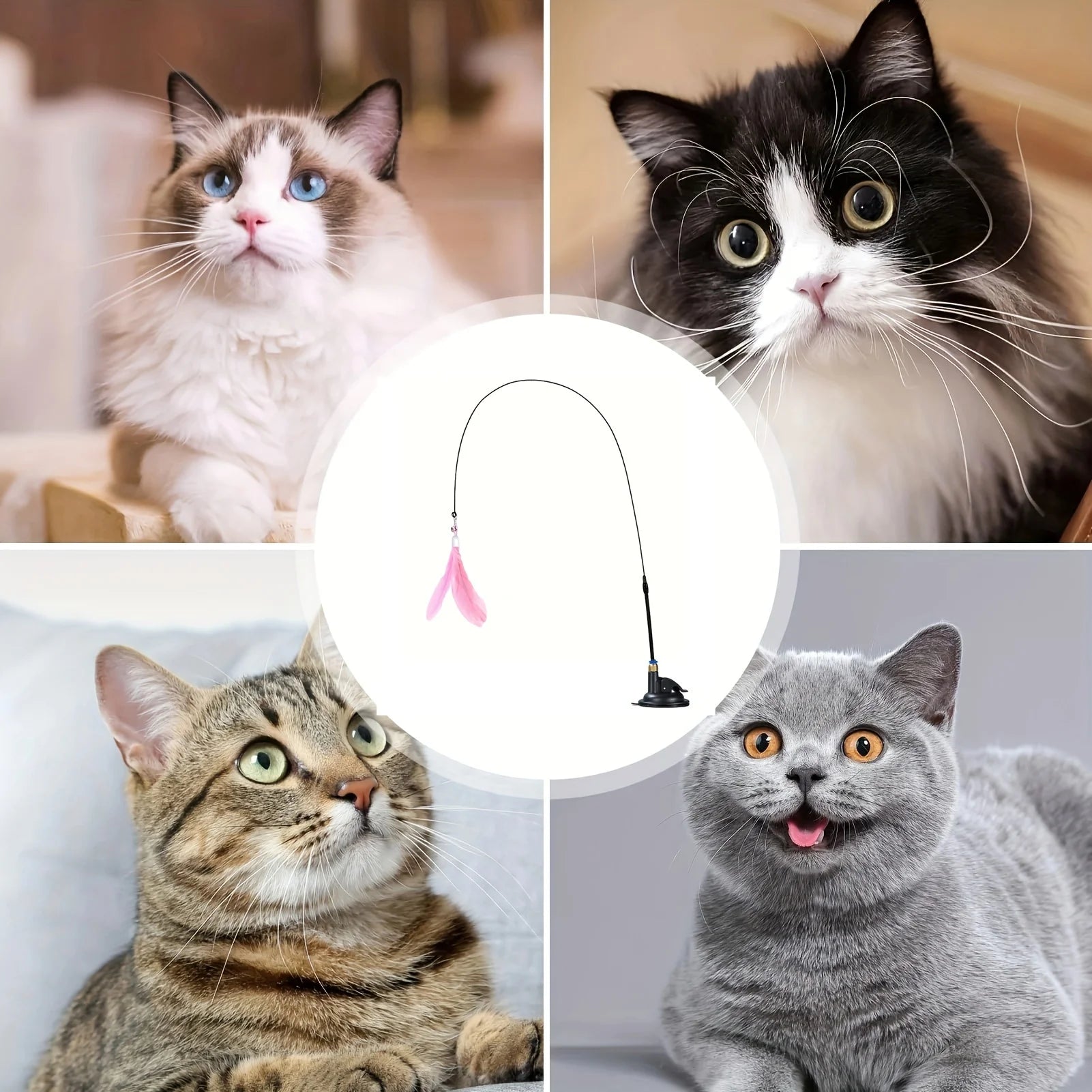 Feather Chime Wand Interactive Cat Teaser Toy