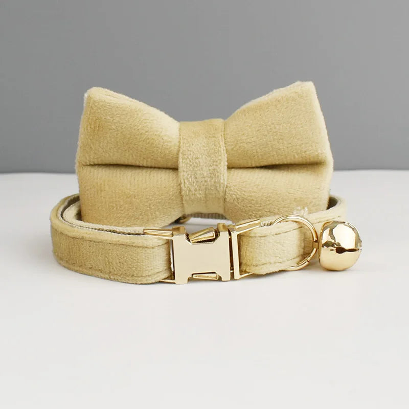 Stylish Bow Charm Collar Elegant Pet Collar for Dogs & Cats