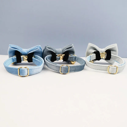 Stylish Bow Charm Collar Elegant Pet Collar for Dogs &amp; Cats