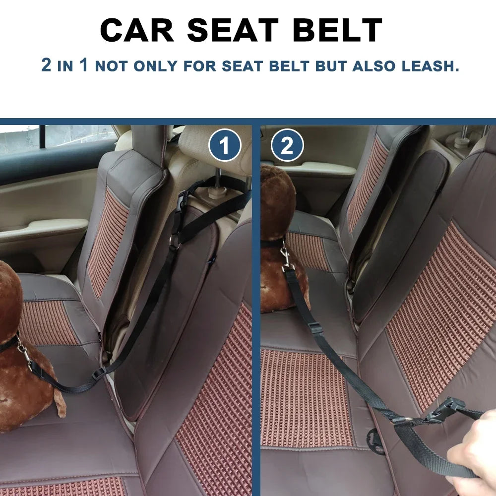 Dual Safe Car Lead Double-Protection Dog Travel Lead