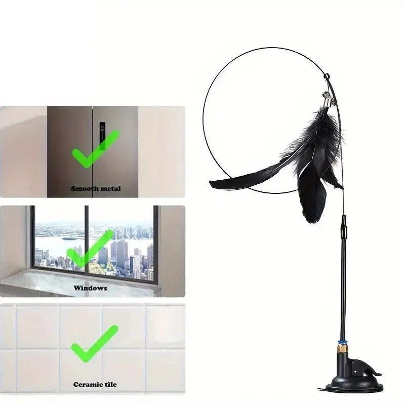 Feather Chime Wand Interactive Cat Teaser Toy