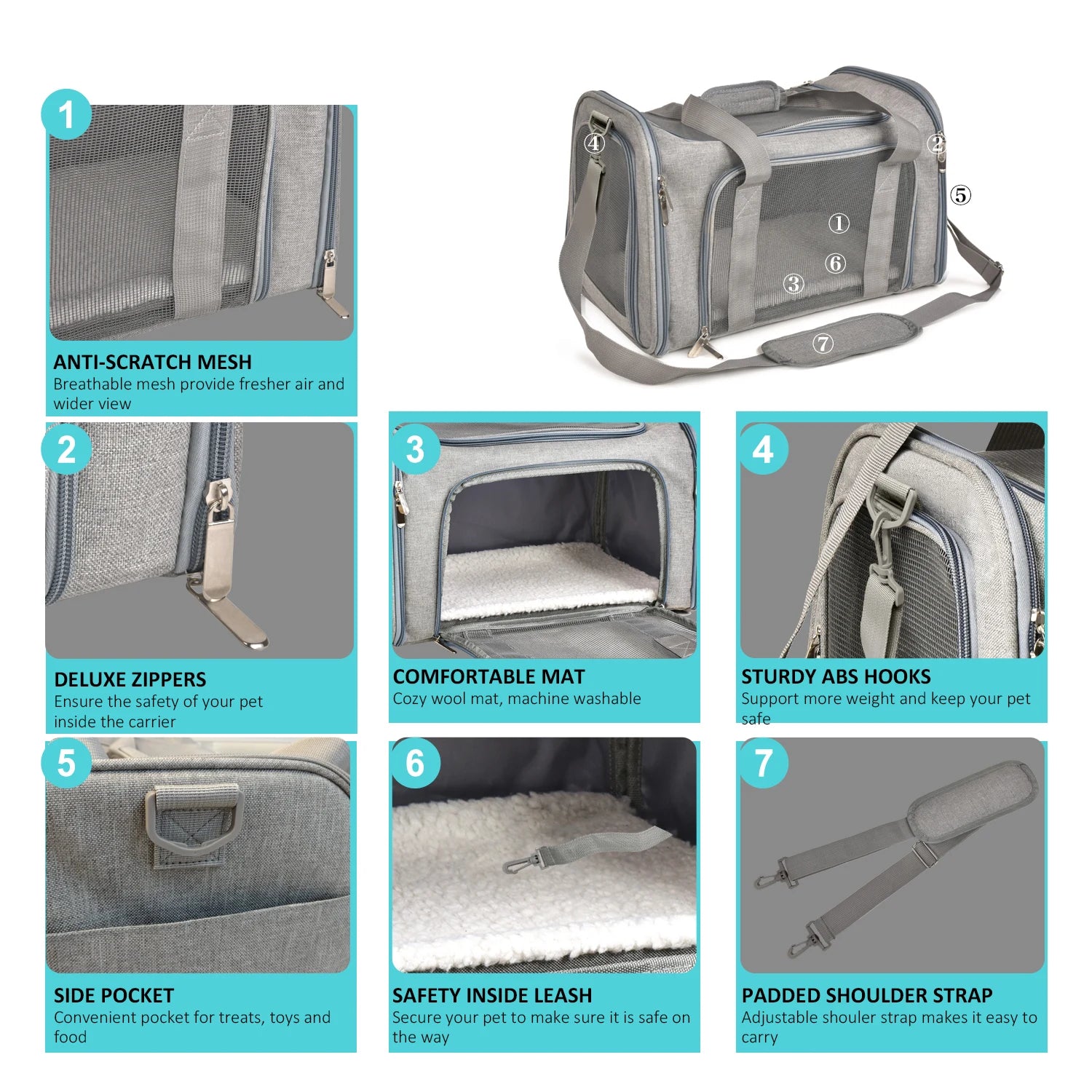 Cozy Cabin Pet Bag Comfortable Travel Carrier for Dogs &amp; Cats