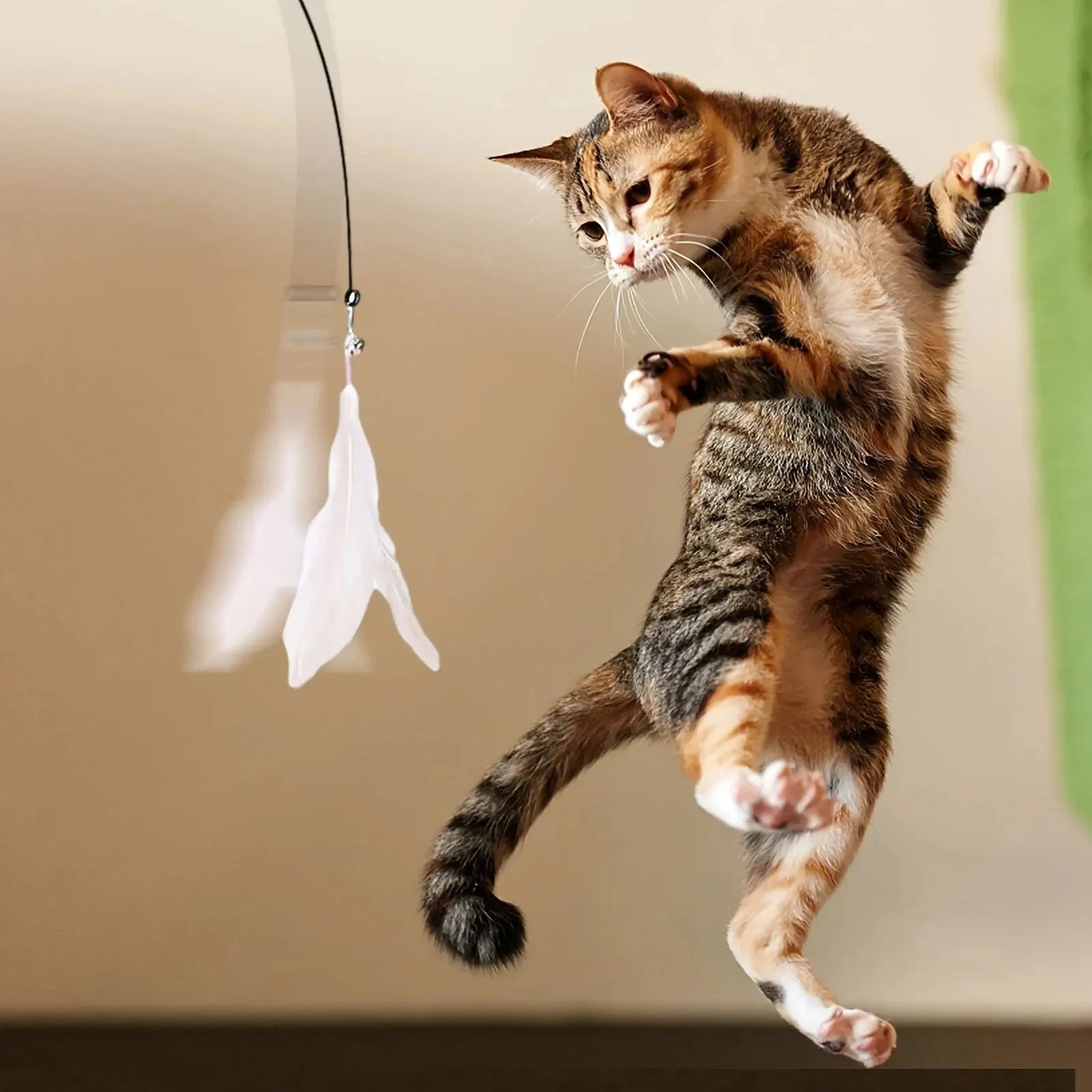 Feather Chime Wand Interactive Cat Teaser Toy