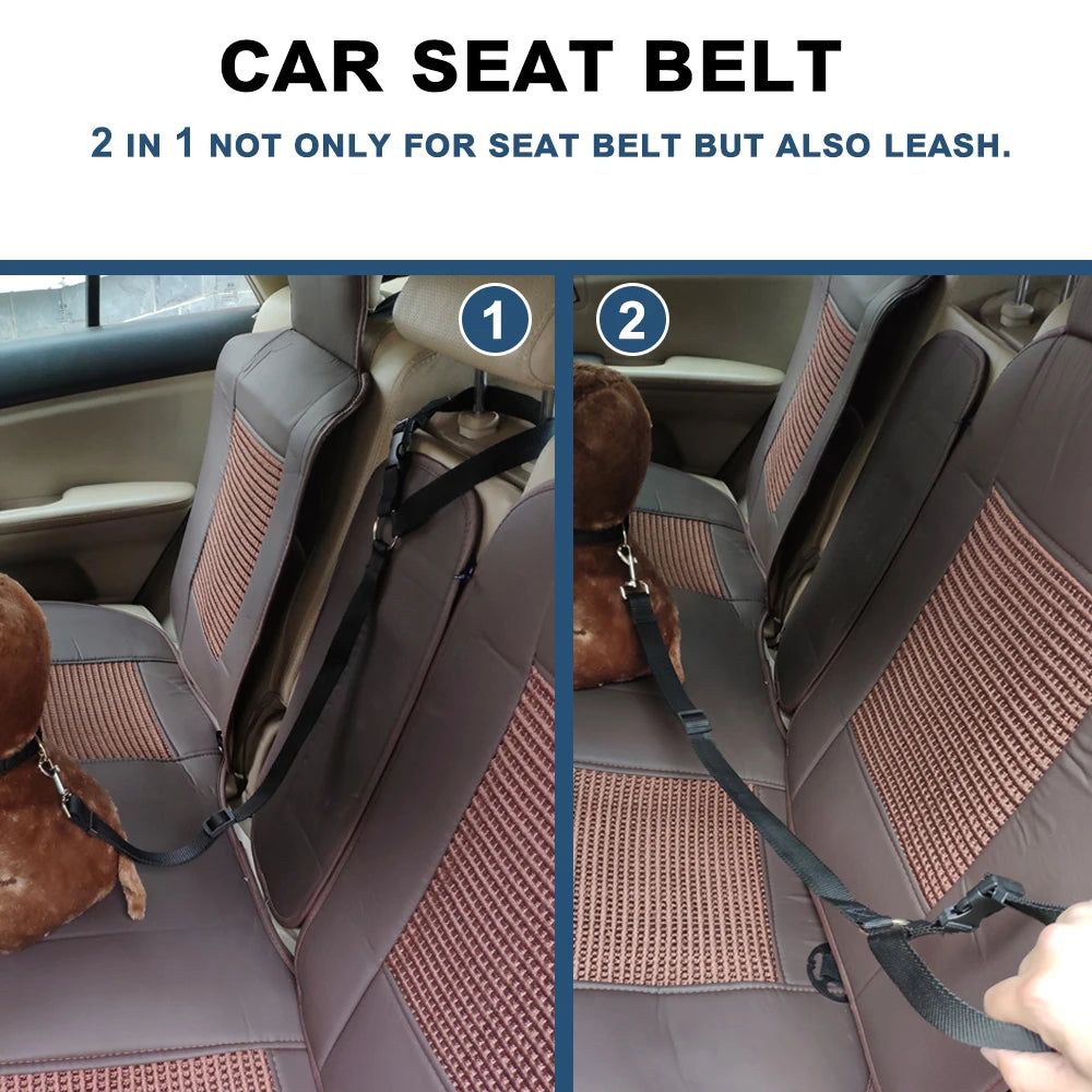 Dual Safe Car Lead Double-Protection Dog Travel Lead