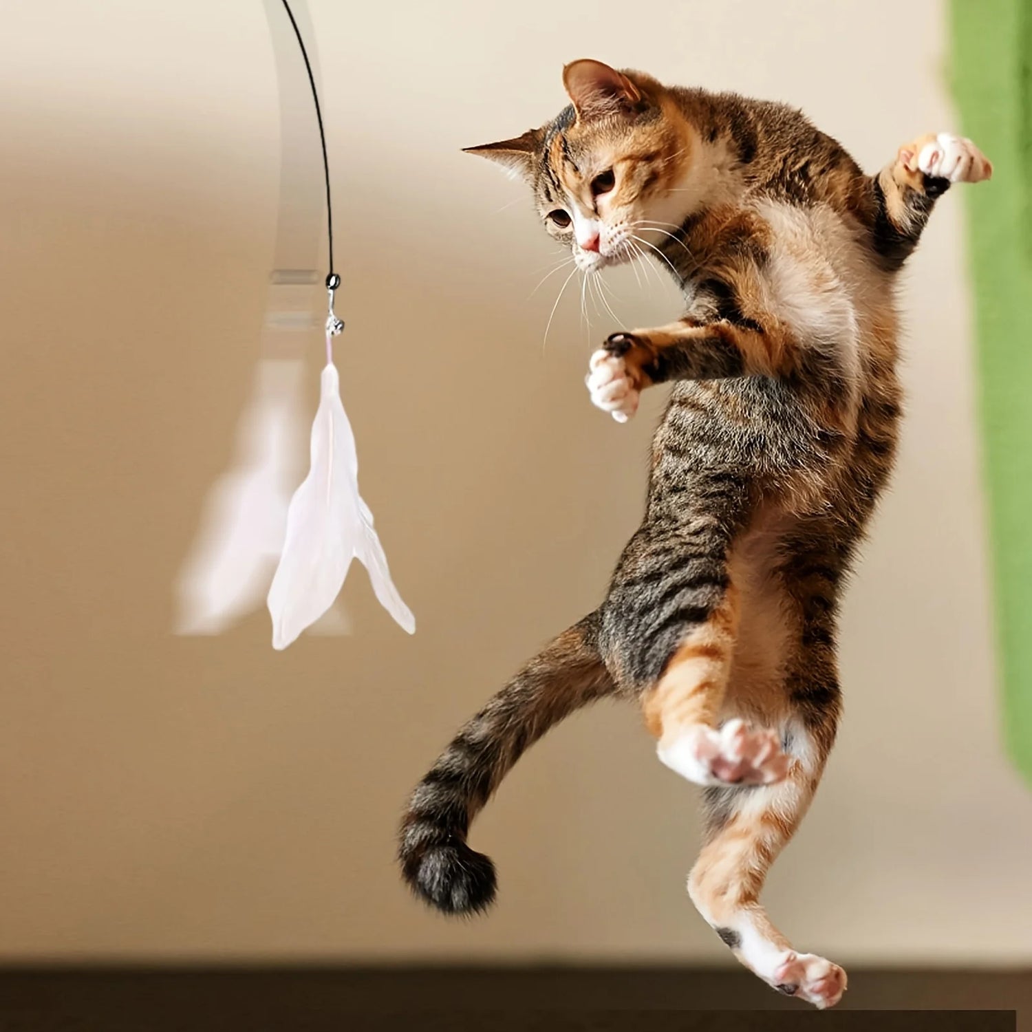 Feather Chime Wand Interactive Cat Teaser Toy