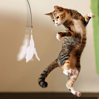 Feather Chime Wand Interactive Cat Teaser Toy