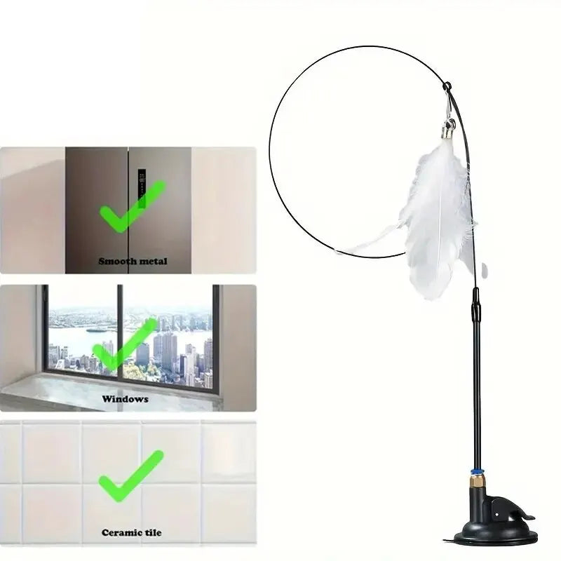 Feather Chime Wand Interactive Cat Teaser Toy