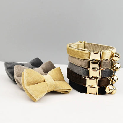 Stylish Bow Charm Collar Elegant Pet Collar for Dogs &amp; Cats